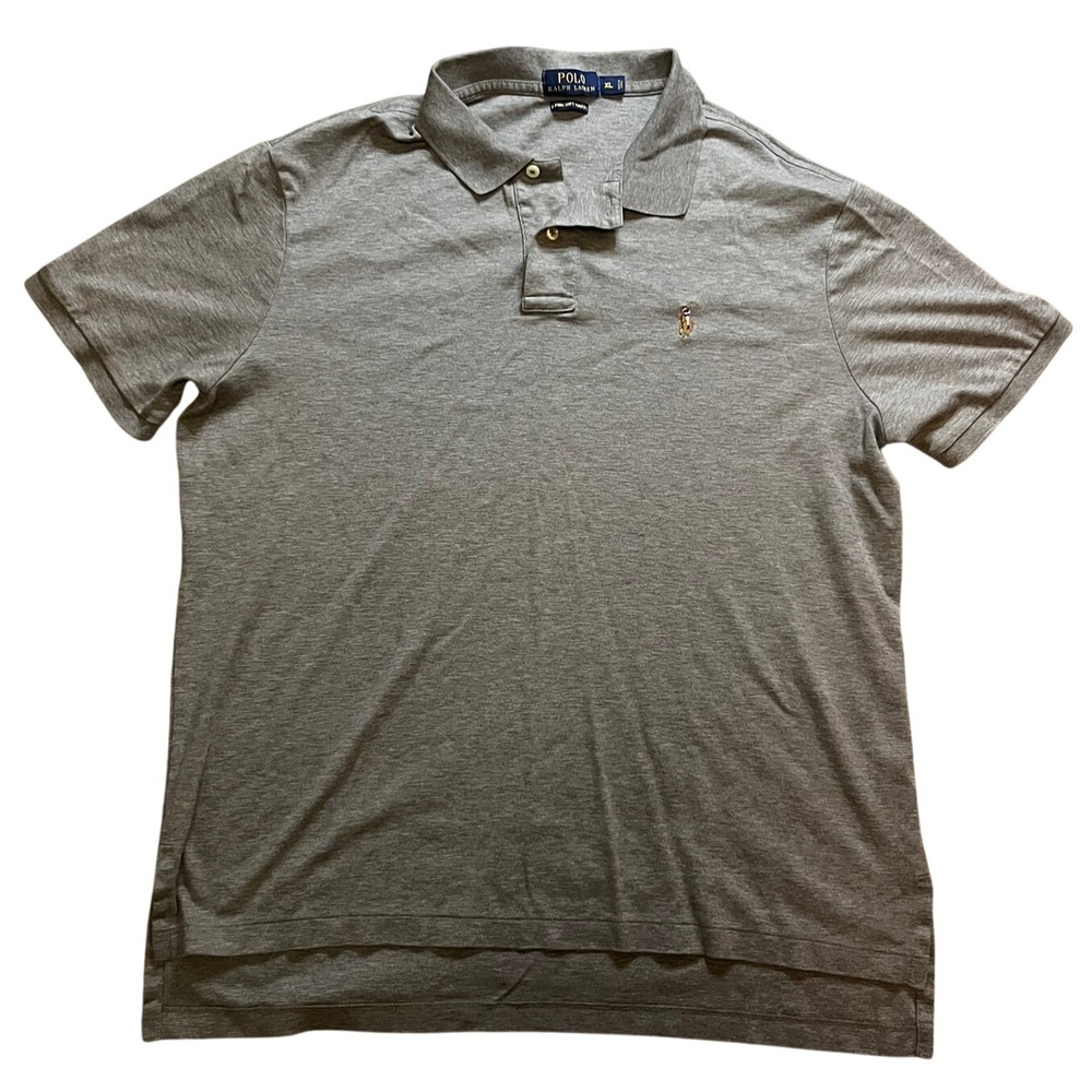 Polo Ralph Lauren Pima Soft Touch Polo Shirt Mens XL Gray Short Sleeve Cotton